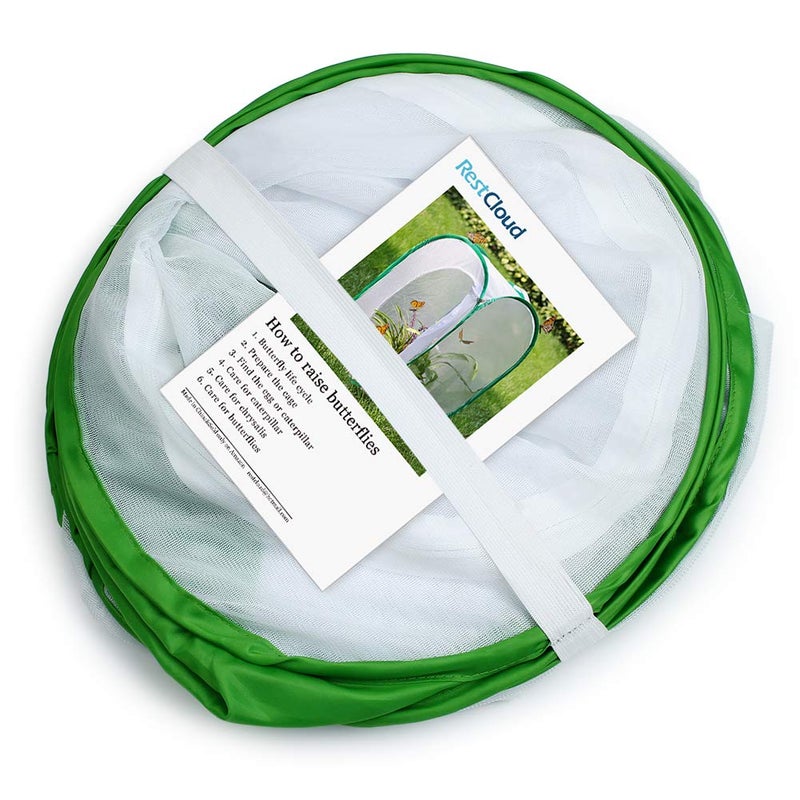 RESTCLOUD 36" Large Monarch Butterfly Habitat, Giant Collapsible Insect Mesh Cage Terrarium Pop-up 24 x 24 x 36 Inches - Image 3
